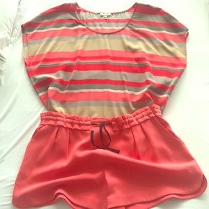 Rag & Bone Silk shorts and Joie Silk Blouse